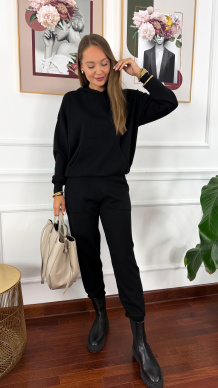 Wiskozowy komplet Eira czarny