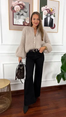 Moherowy Kardigan Armina jasny beż