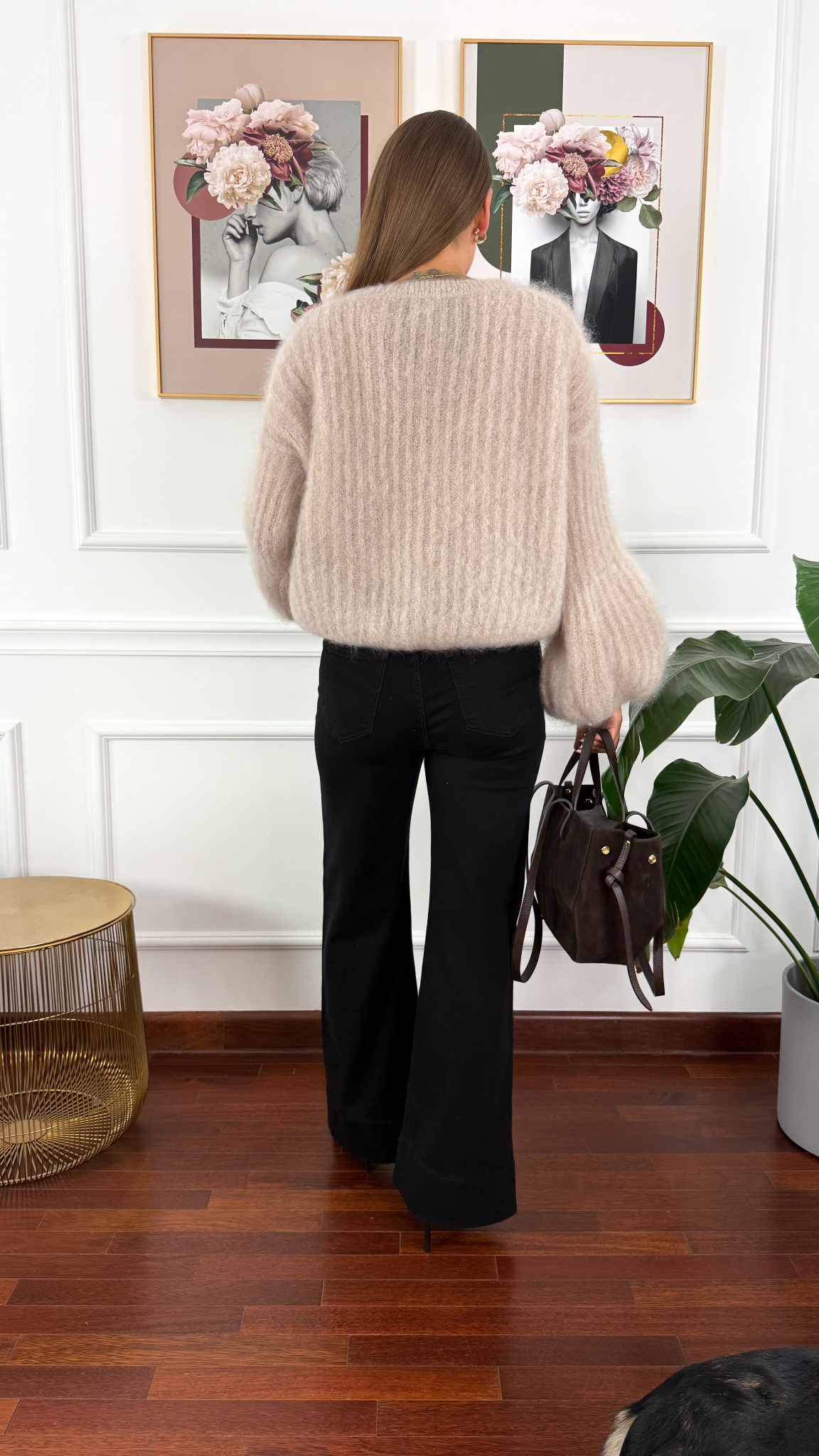 Moherowy Kardigan Armina jasny beż