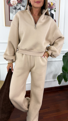 Bawełniany komplet dresowy Cira beżowy