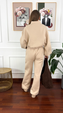 Bawełniany komplet dresowy Cira beżowy