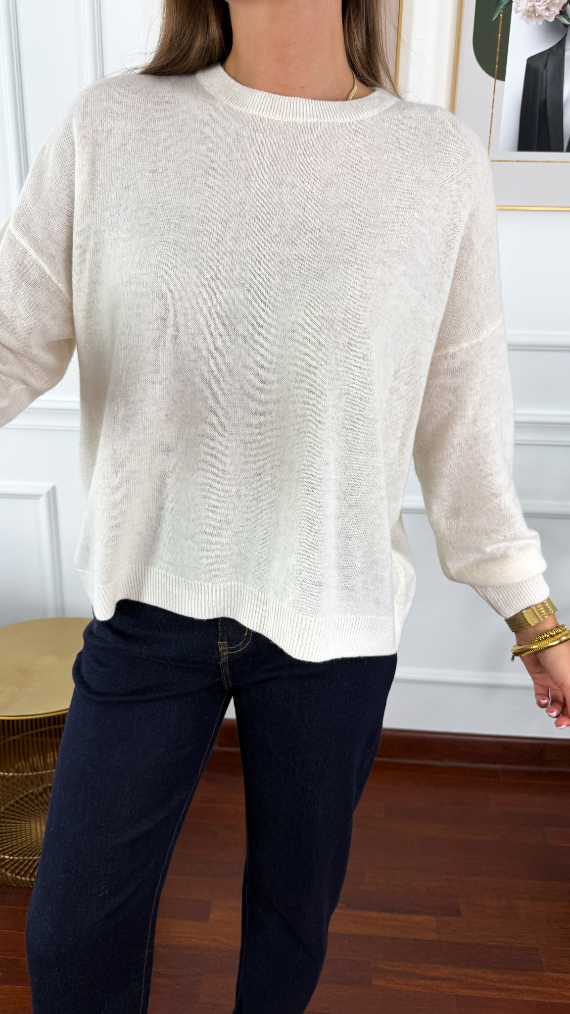 Wełniany sweter Zaria śmietanka