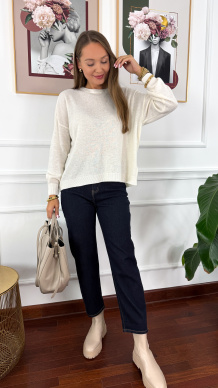 Wełniany sweter Zaria śmietanka