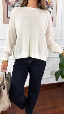 Wełniany sweter Zaria śmietanka