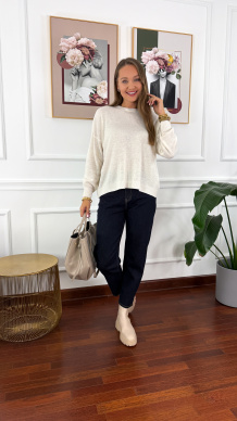 Wełniany sweter Zaria śmietanka