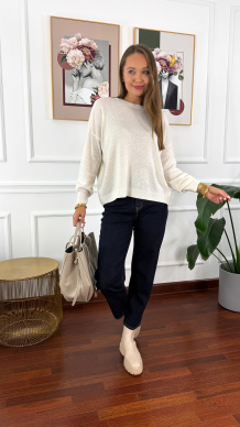 Wełniany sweter Zaria śmietanka