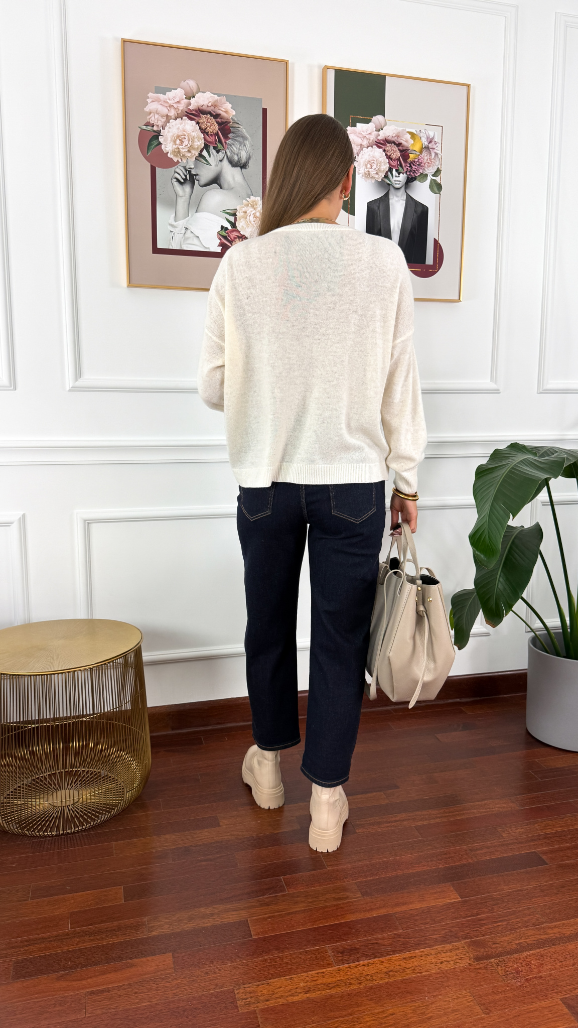 Wełniany sweter Zaria śmietanka