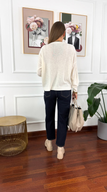 Wełniany sweter Zaria śmietanka