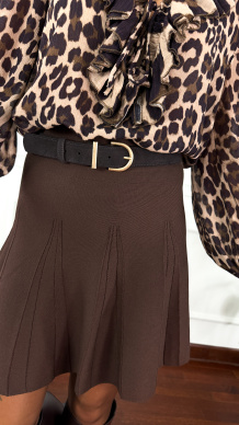 Skórzany pasek Alba zamszowy czekoladowy