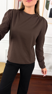Bawełniana bluzka Renza czekoladowa