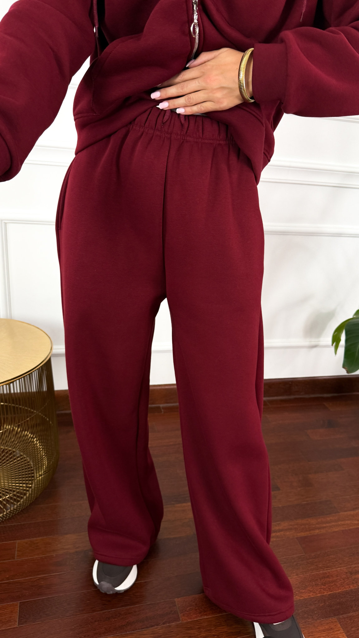 Bawełniany komplet dresowy Elodie burgundowy