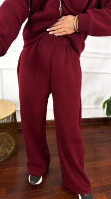 Bawełniany komplet dresowy Elodie burgundowy