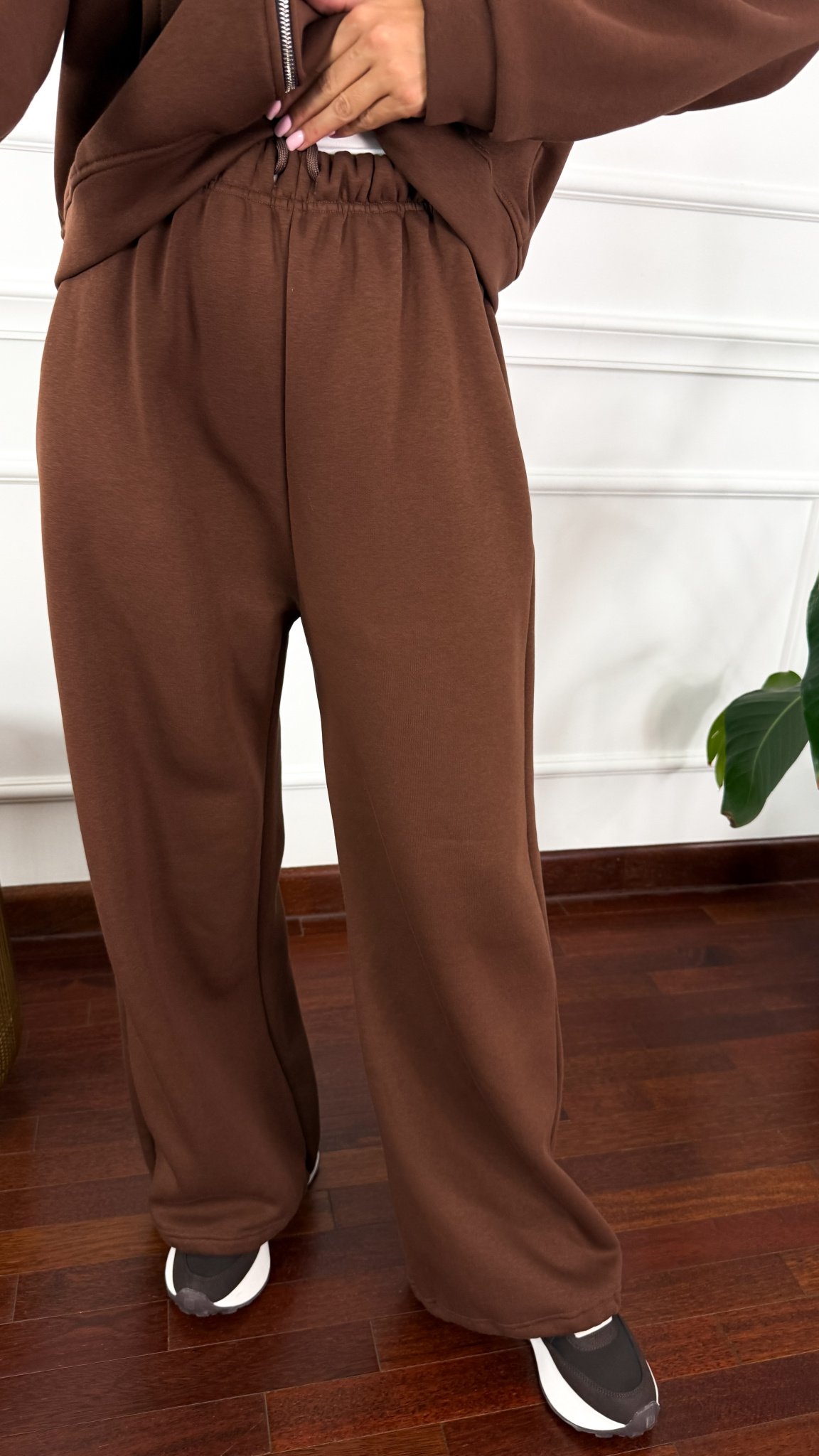 Bawełniany komplet dresowy Elodie brązowy