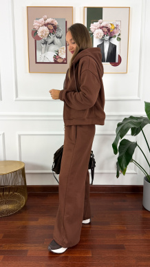 Bawełniany komplet dresowy Elodie brązowy