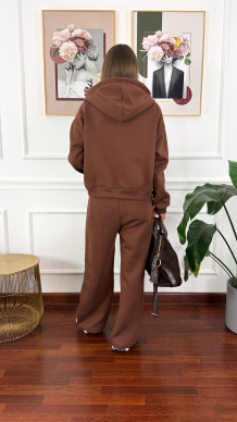 Bawełniany komplet dresowy Elodie brązowy