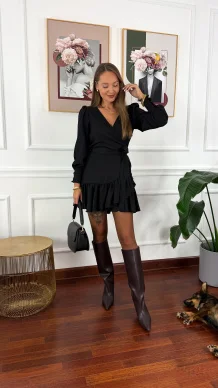Wiskozowa sukienka Bianca czarna