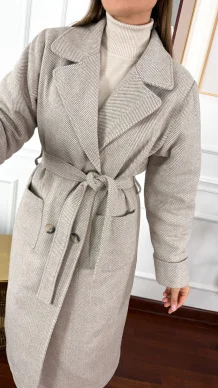 Kaszmirowy płaszcz Vita beżowy