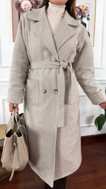 Kaszmirowy płaszcz Vita beżowy