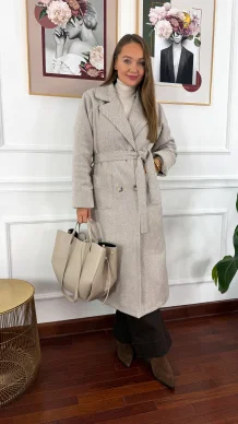 Kaszmirowy płaszcz Vita beżowy