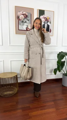 Kaszmirowy płaszcz Vita beżowy