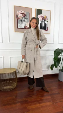 Kaszmirowy płaszcz Vita beżowy