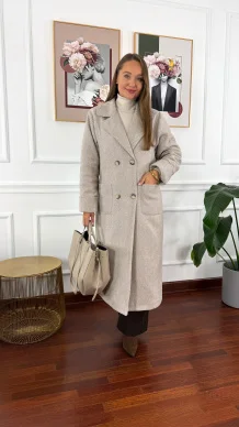 Kaszmirowy płaszcz Vita beżowy