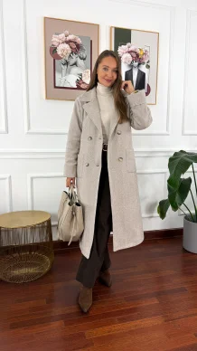 Kaszmirowy płaszcz Vita beżowy