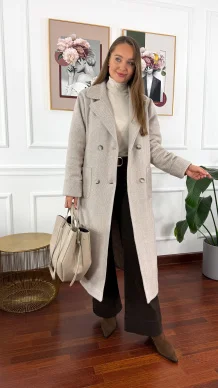 Kaszmirowy płaszcz Vita beżowy