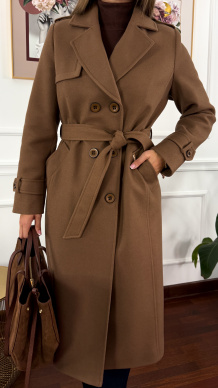 Wełniany płaszcz Lucia camel