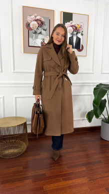 Wełniany płaszcz Lucia camel