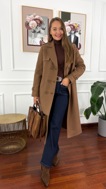 Wełniany płaszcz Lucia camel