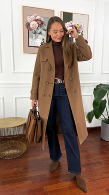 Wełniany płaszcz Lucia camel