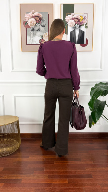 Spodnie dzwony Donna czekoladowe