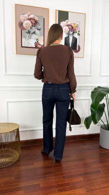 Bawełniana koszula Maison brązowa