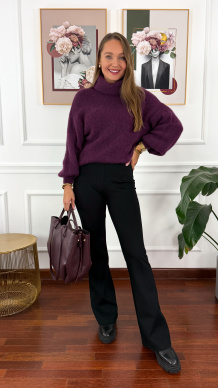 Wiskozowe spodnie dzwony Tulia czarne