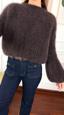 Moherowy sweter Maja czekoladowy