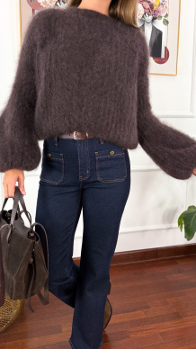 Moherowy sweter Maja czekoladowy