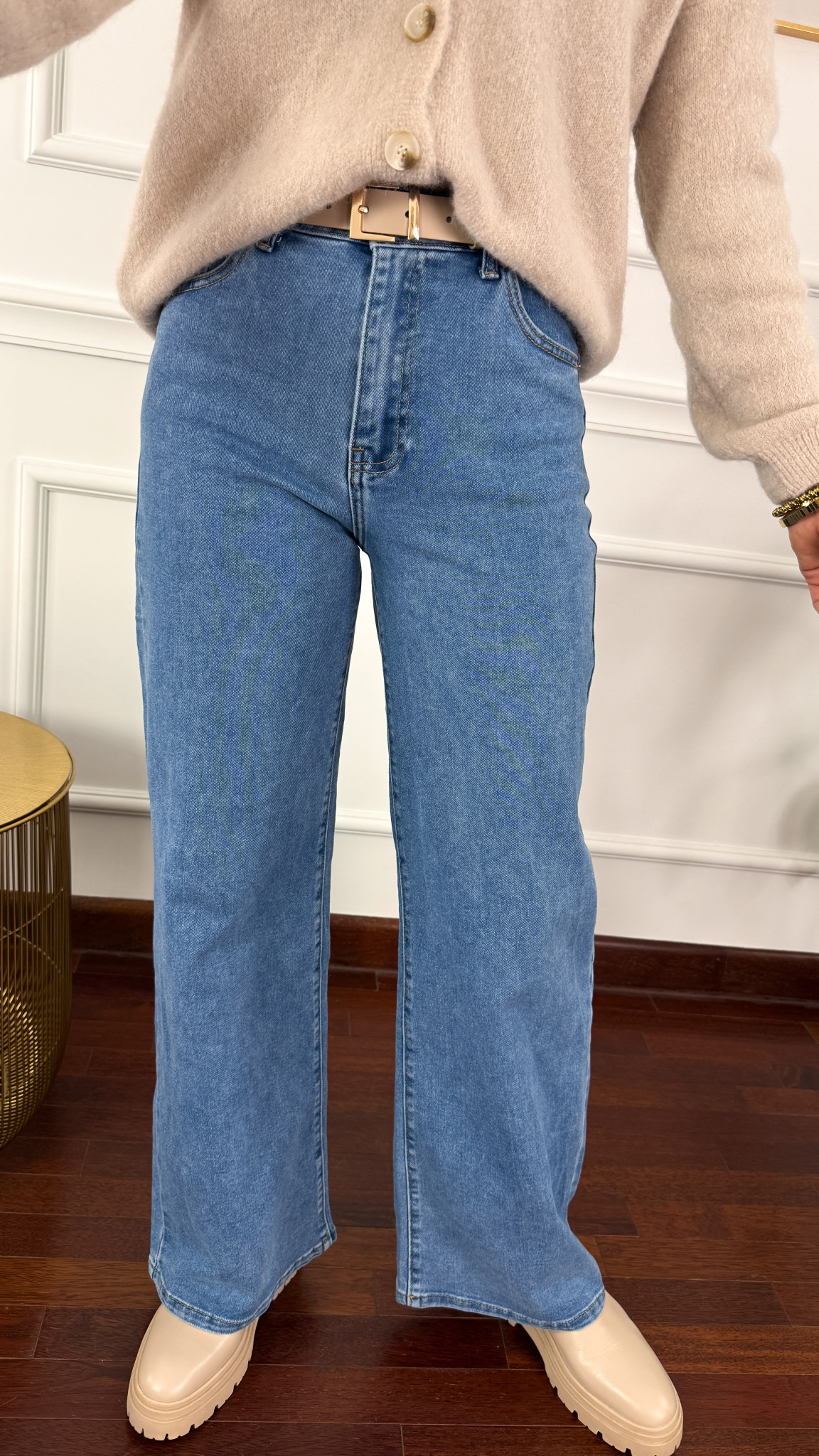 Spodnie wide-leg Moia denim