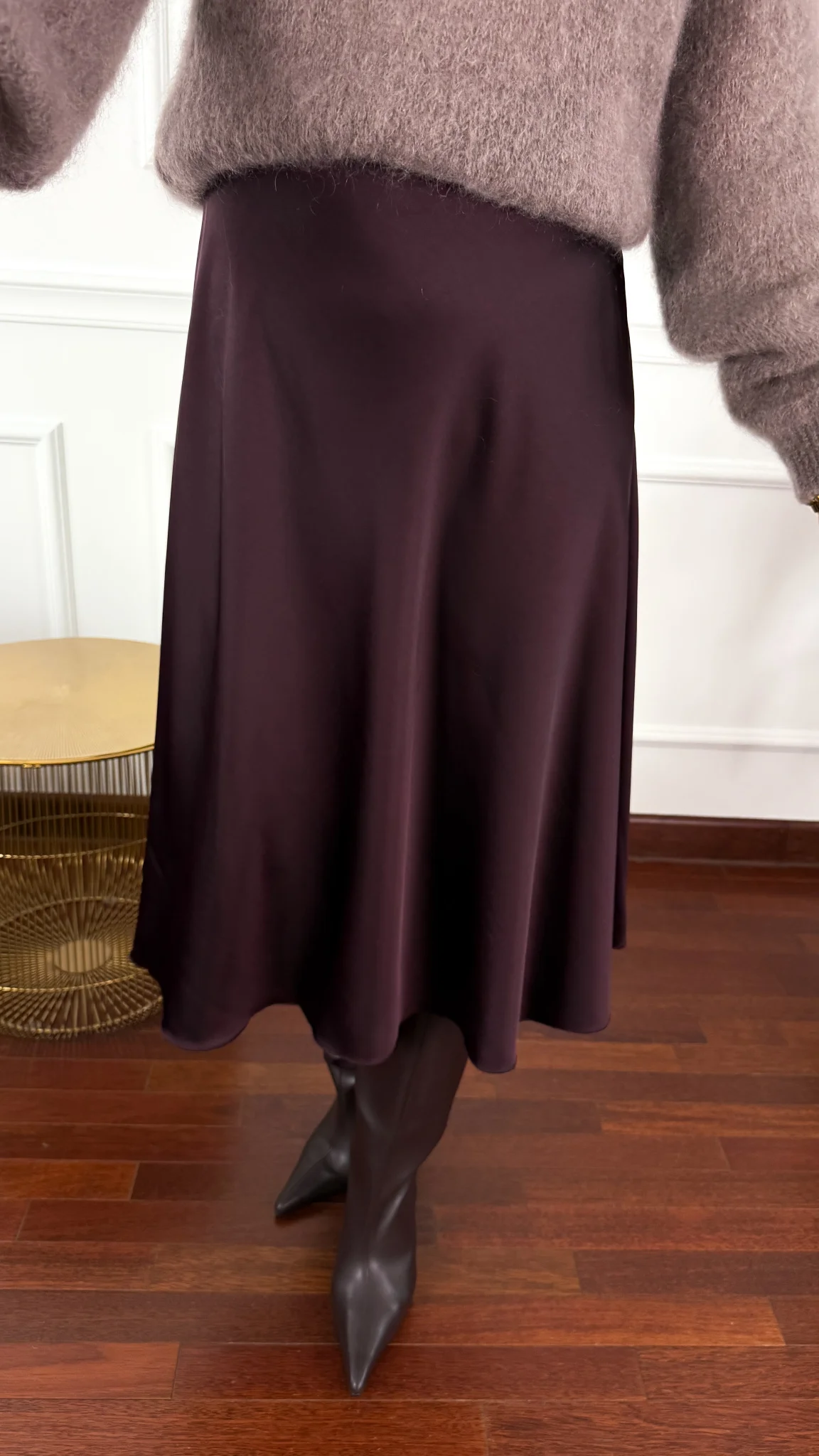 Wiskozowa spódnica Petra burgundowa