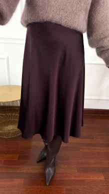 Wiskozowa spódnica Petra burgundowa