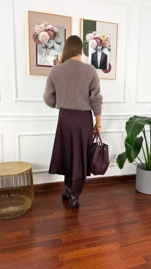 Wiskozowa spódnica Petra burgundowa