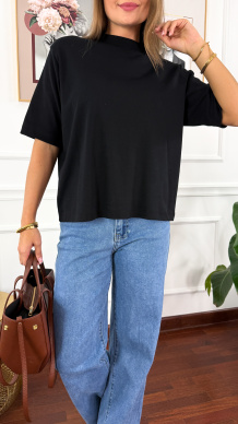 Bawełniany T-shirt Irene czarny