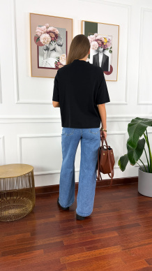 Bawełniany T-shirt Irene czarny