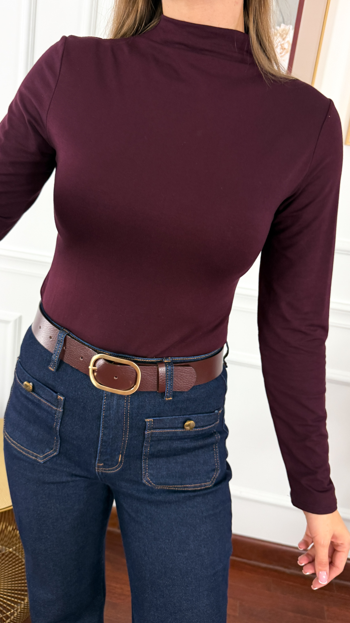 Wiskozowy półgolf Femi burgundowy