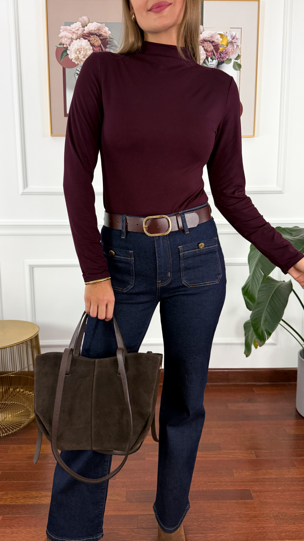 Wiskozowy półgolf Femi burgundowy