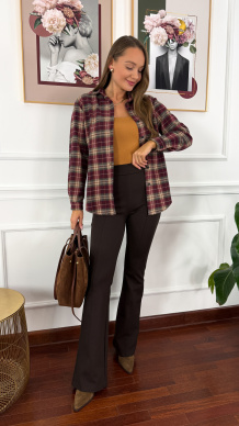 Wiskozowe spodnie dzwony Tulia czekoladowe