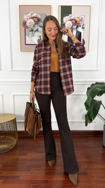 Wiskozowe spodnie dzwony Tulia czekoladowe