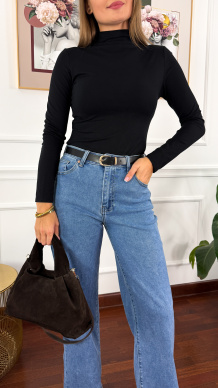 Wiskozowy półgolf Femi czarny