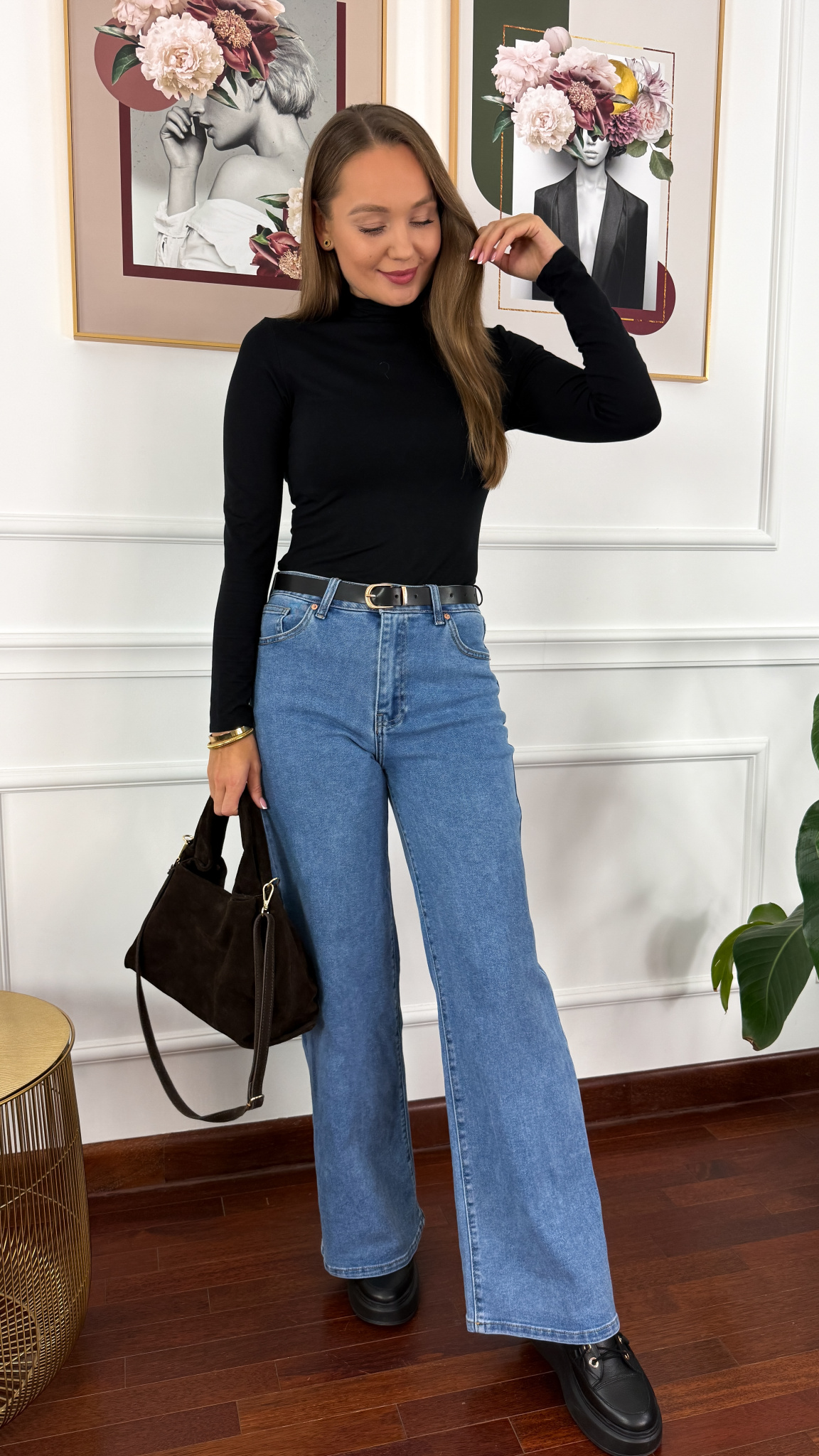 Wiskozowy półgolf Femi czarny