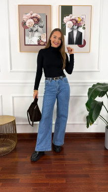 Wiskozowy półgolf Femi czarny